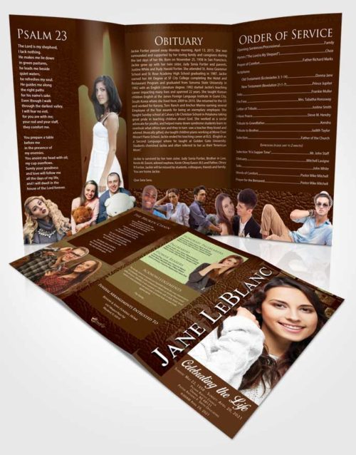 Obituary Template Trifold Brochure Composed Passion