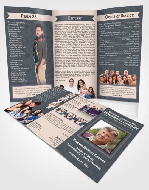 Obituary Template Trifold Brochure Cordial Intensity