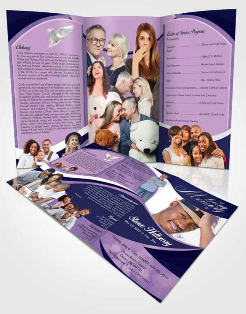 Obituary Template Trifold Brochure Dazzling Diligence