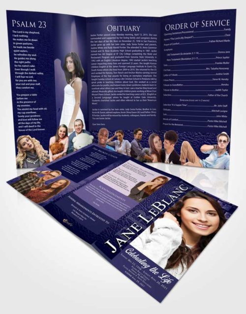 Obituary Template Trifold Brochure Dazzling Passion