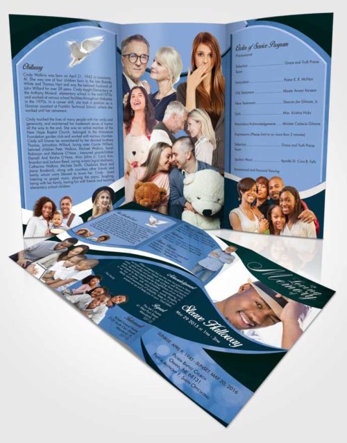 Obituary Template Trifold Brochure Devoted Diligence