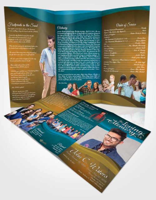 Obituary Template Trifold Brochure Devoted Fortitude