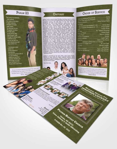 Obituary Template Trifold Brochure Devoted Intensity