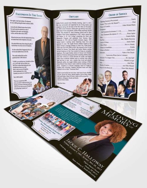 Obituary Template Trifold Brochure Devoted Nobility