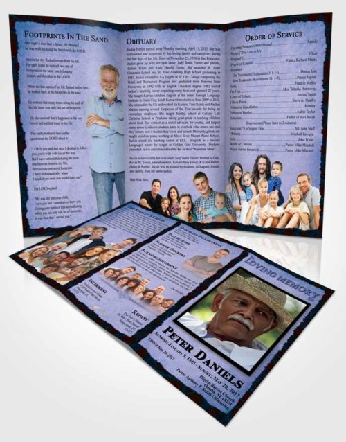 Obituary Template Trifold Brochure Devoted Outback