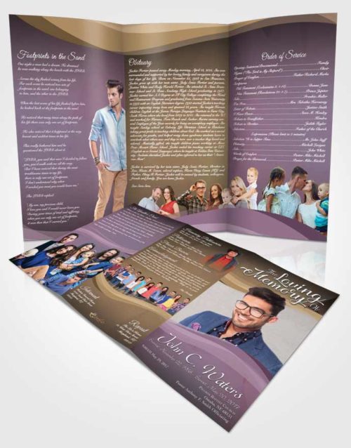 Obituary Template Trifold Brochure Evening Fortitude