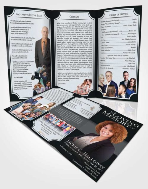 Obituary Template Trifold Brochure Freedom Nobility