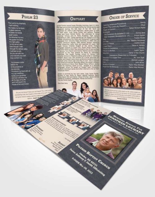 Obituary Template Trifold Brochure Gentle Intensity