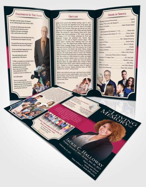 Obituary Template Trifold Brochure Gentle Nobility