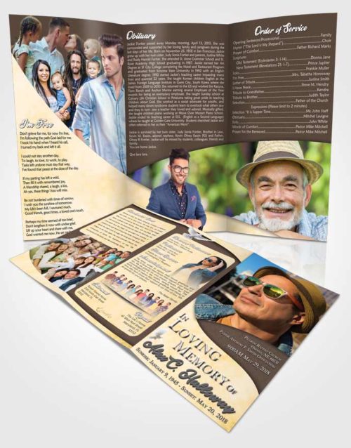 Obituary Template Trifold Brochure Gentle Peace of Mind