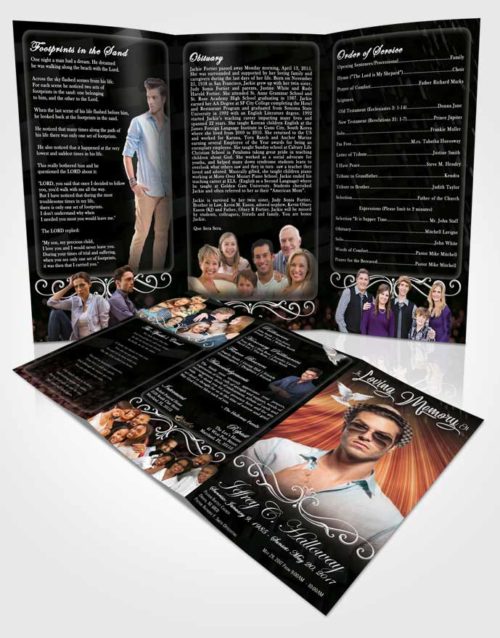 Obituary Template Trifold Brochure Gentle Strength