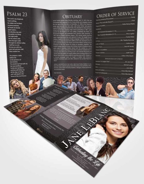 Obituary Template Trifold Brochure Lustful Passion