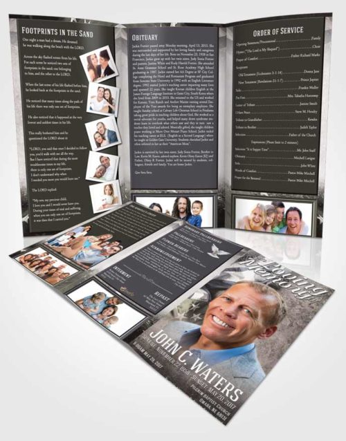 Obituary Template Trifold Brochure Lustful Stars and Stripes
