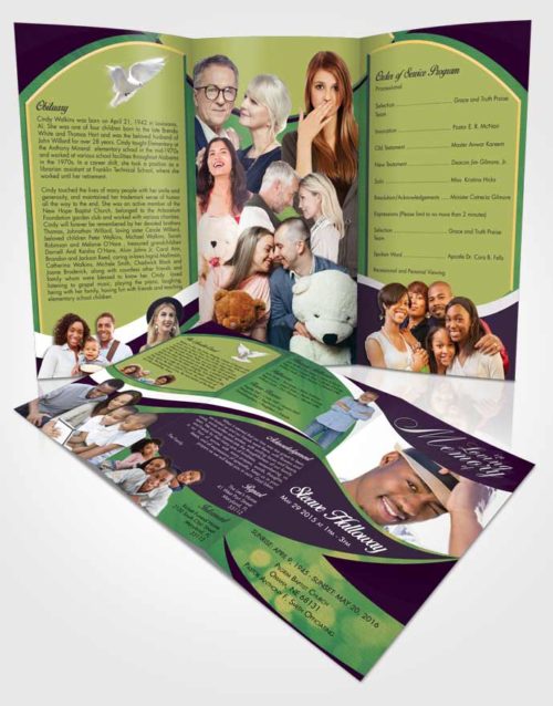 Obituary Template Trifold Brochure Mellow Diligence