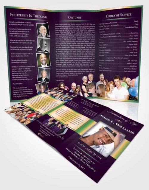 Obituary Template Trifold Brochure Mellow Force