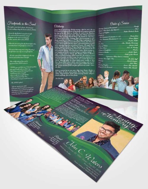 Obituary Template Trifold Brochure Mellow Fortitude