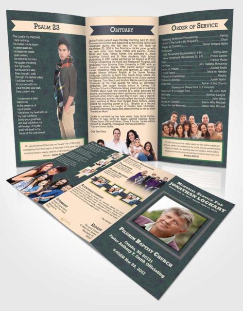 Obituary Template Trifold Brochure Mellow Intensity