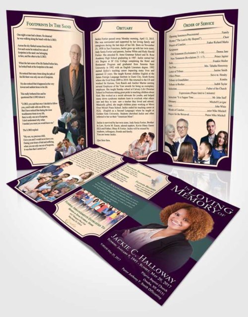 Obituary Template Trifold Brochure Mellow Nobility