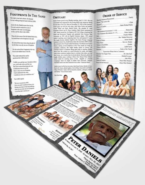 Obituary Template Trifold Brochure Mellow Outback