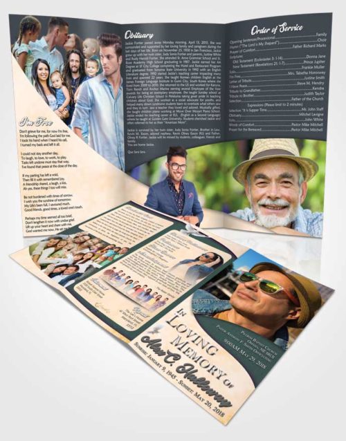Obituary Template Trifold Brochure Mellow Peace of Mind
