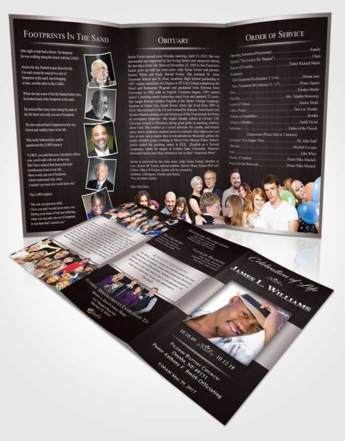 Obituary Template Trifold Brochure Morning Force