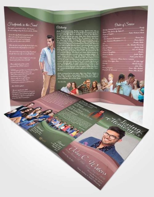 Obituary Template Trifold Brochure Morning Fortitude
