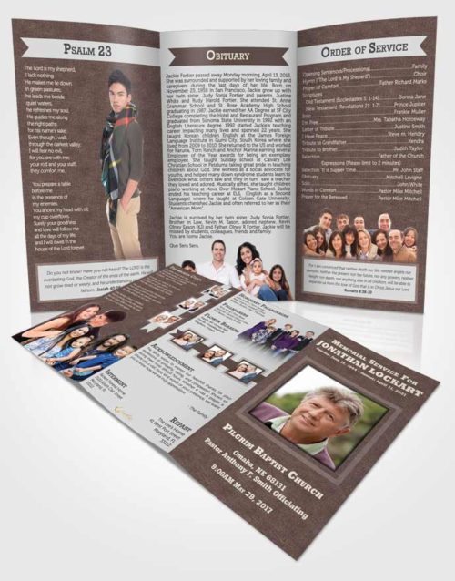 Obituary Template Trifold Brochure Morning Intensity
