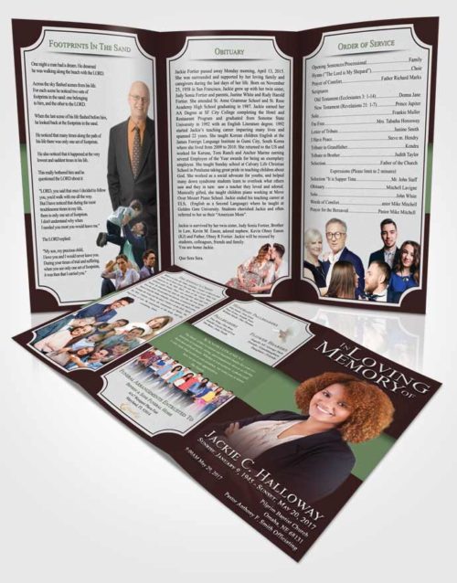 Obituary Template Trifold Brochure Morning Nobility