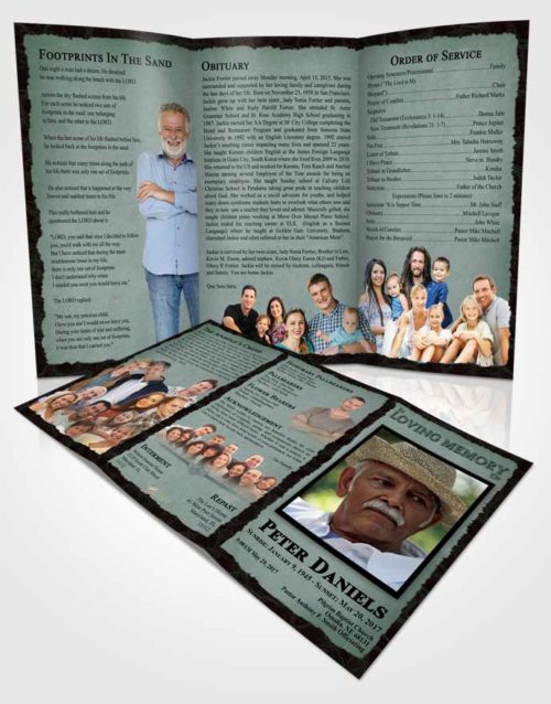 Obituary Template Trifold Brochure Morning Outback