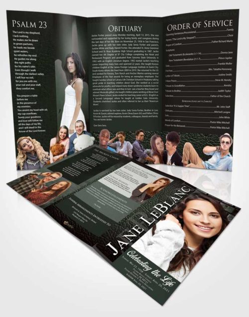 Obituary Template Trifold Brochure Morning Passion