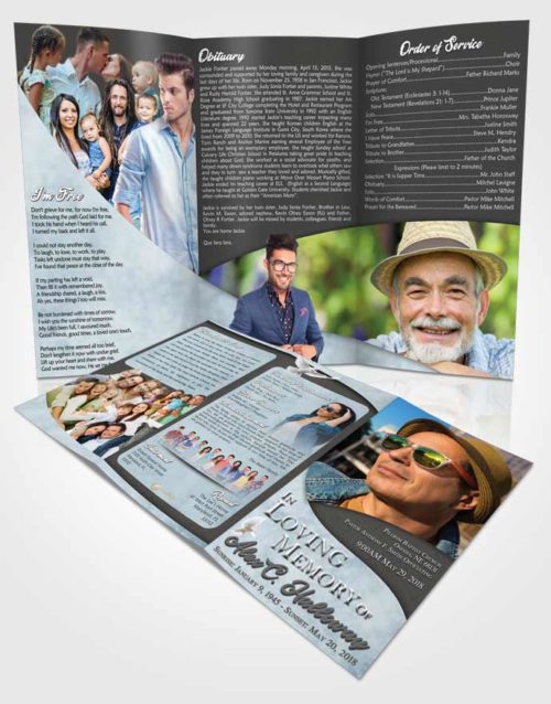 Obituary Template Trifold Brochure Morning Peace of Mind