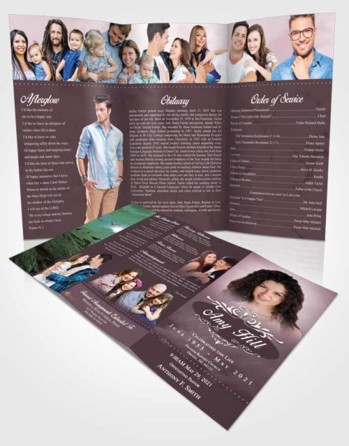 Obituary Template Trifold Brochure Morning Sympathy