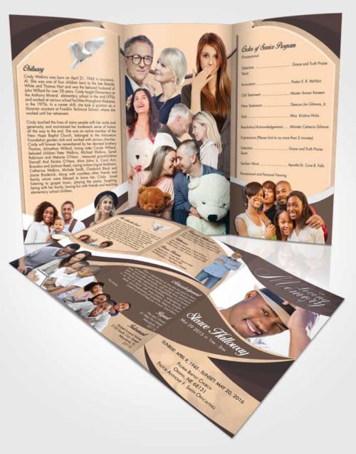 Obituary Template Trifold Brochure Mystical Diligence