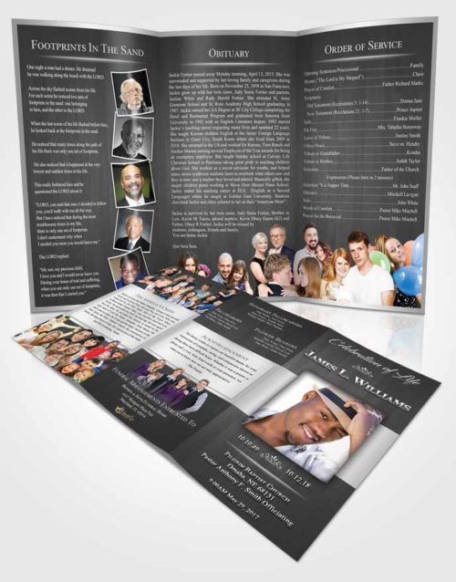 Obituary Template Trifold Brochure Mystical Force