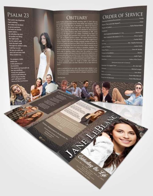 Obituary Template Trifold Brochure Mystical Passion