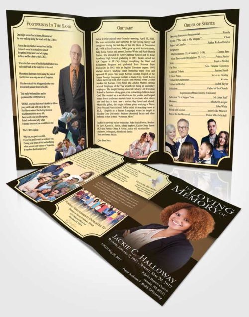 Obituary Template Trifold Brochure Pacific Nobility