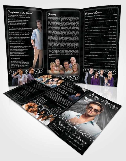 Obituary Template Trifold Brochure Passionate Strength