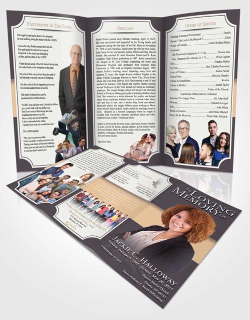 Obituary Template Trifold Brochure Quiet Nobility