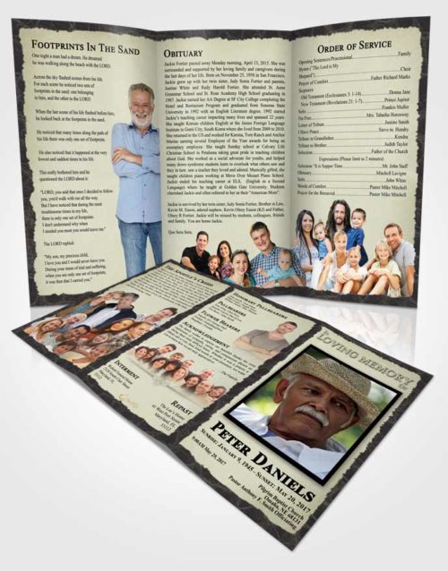 Obituary Template Trifold Brochure Quiet Outback
