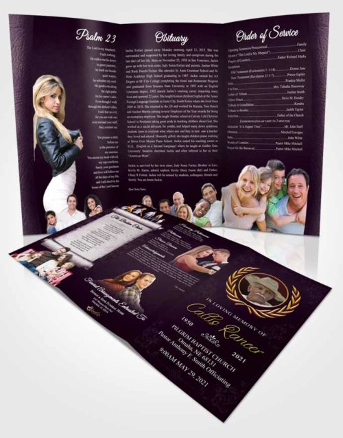 Obituary Template Trifold Brochure Remarkable Desire