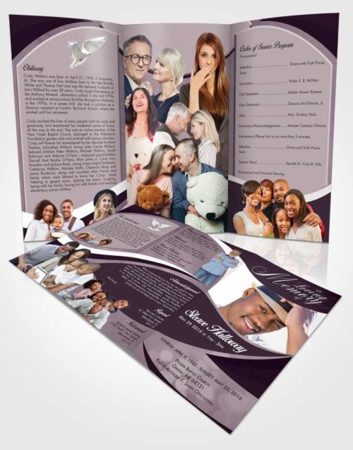 Obituary Template Trifold Brochure Remarkable Diligence