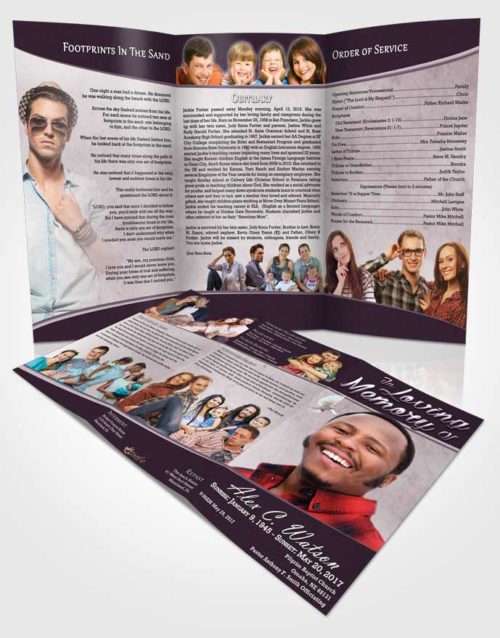 Obituary Template Trifold Brochure Remarkable Vitality
