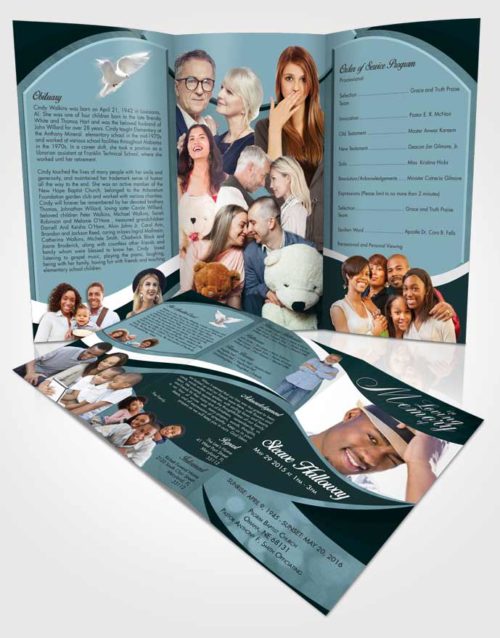 Obituary Template Trifold Brochure Restful Diligence