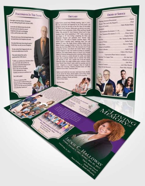 Obituary Template Trifold Brochure Restful Nobility