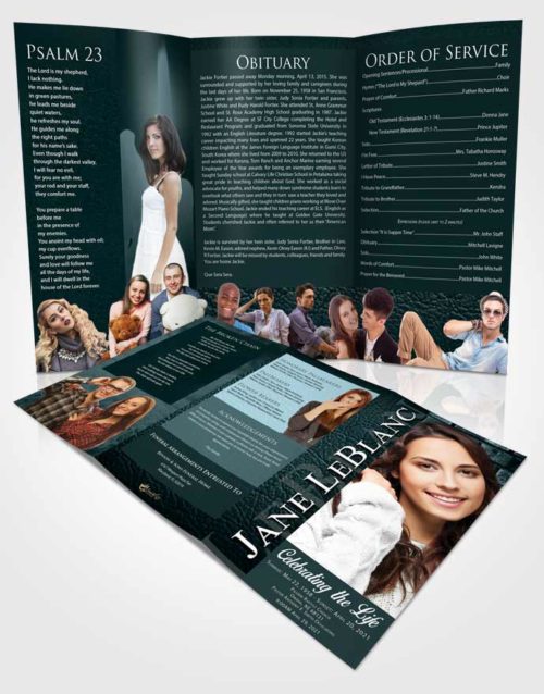 Obituary Template Trifold Brochure Restful Passion