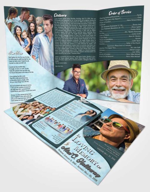 Obituary Template Trifold Brochure Restful Peace of Mind