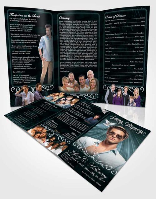 Obituary Template Trifold Brochure Restful Strength