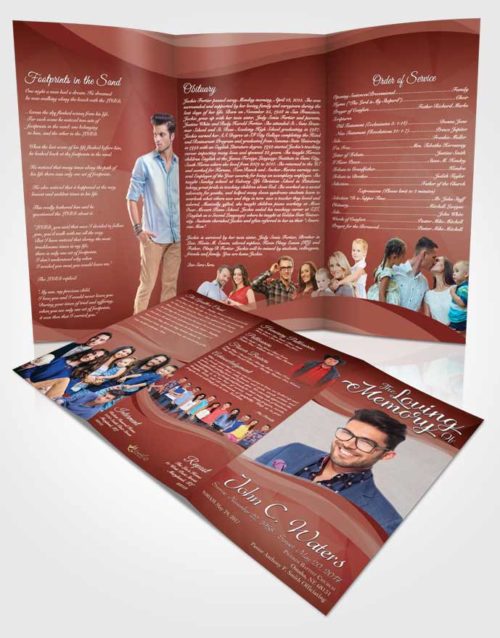 Obituary Template Trifold Brochure Ruby Love Fortitude
