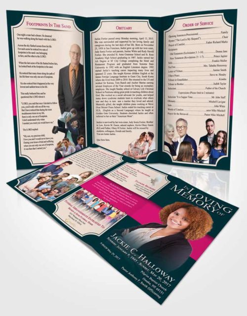 Obituary Template Trifold Brochure Sapphire Nobility
