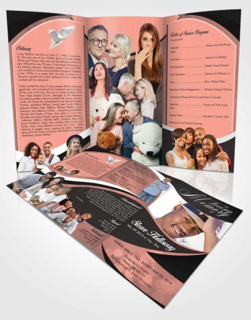 Obituary Template Trifold Brochure Simple Diligence